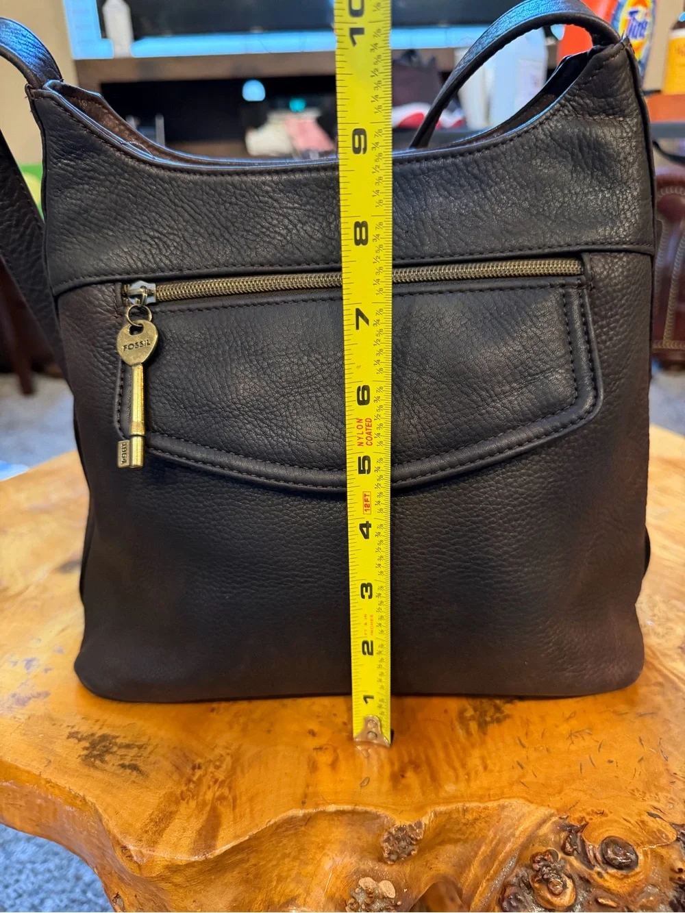 Vintage Fossil 1954 Chocolate Brown Leather Shoulder Bag Purse 75082 Y2K